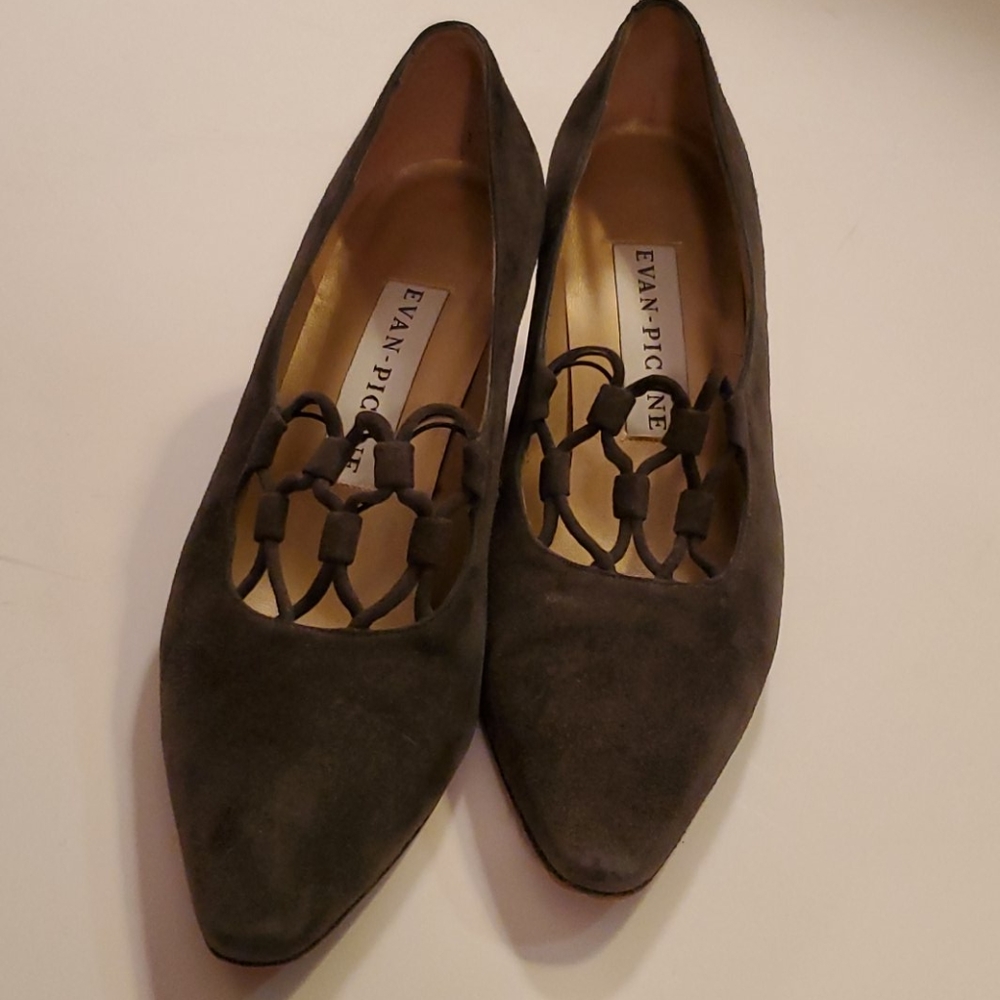 Evan Piccone Slate grayleather  sexy heels 8.5 - Picture 2 of 3